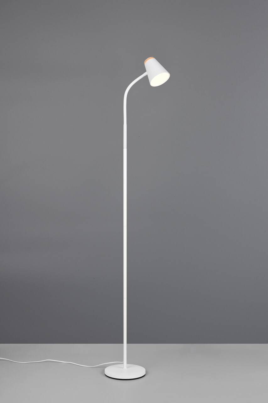 Lampadar Pongo, RL, 19.5x145 cm, 4.5W, 1x SMD, plastic, alb/natur - imagine 6